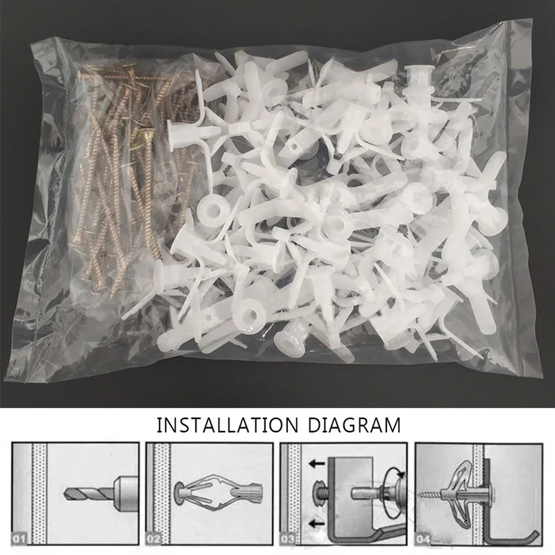 50set Plastic Nylon Plane Type - огляд і ціна Drywall Anchor Screw