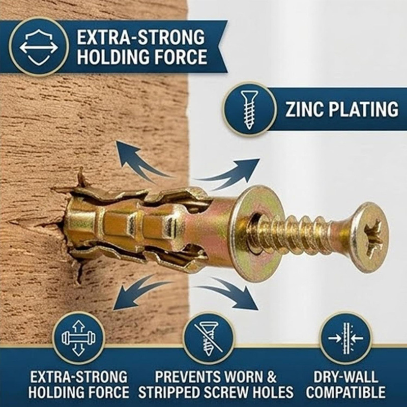 50/100PC Stone Expansion Screw - огляд і ціна Drywall Anchor Screw